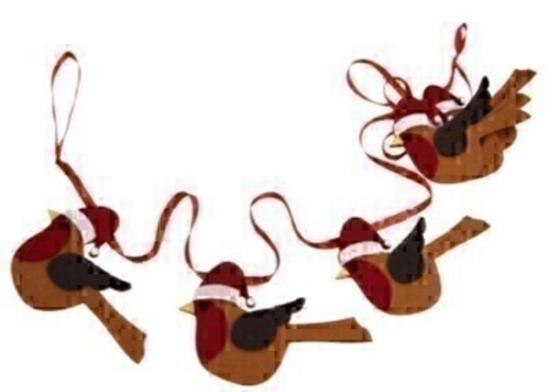 Felt red robins with Santa hats festive Christmas Garland by designer Gisela Graham. This fesive Christmas garland can be hung anywhere and will delight for years to come. It will compliment any home and will bring Christmas cheer to children at Christmas time year after year. Remember Booker Flowers and Gifts for Gisela Graham Christmas Decorations.